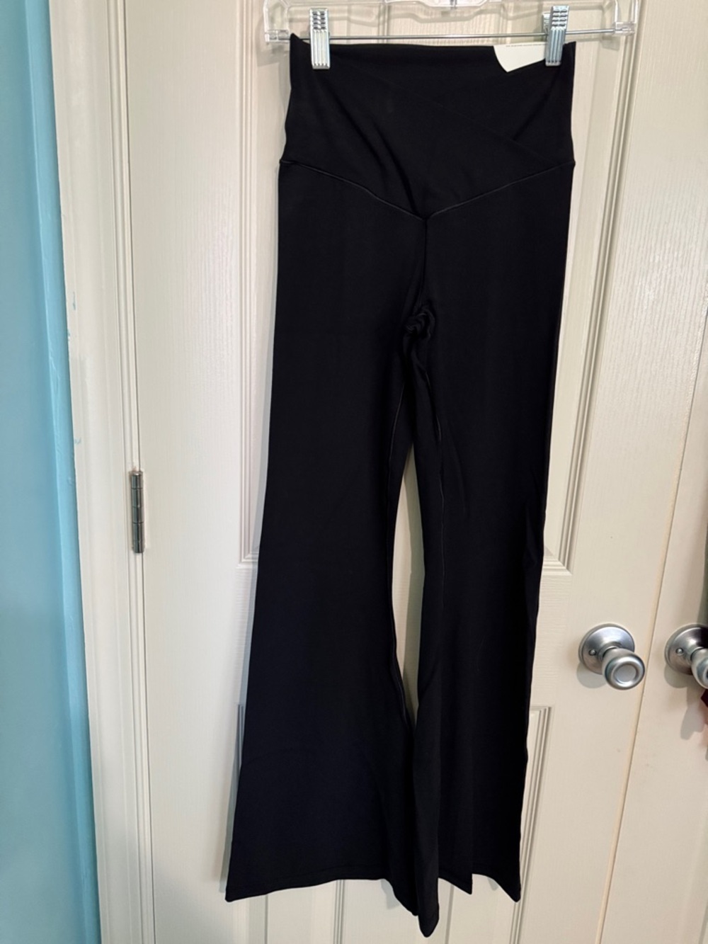aerie Black High-Rise flare leggings